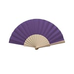 eBuyGB Folding Handheld Fan, Wooden Hand Fan, Wedding Party Accessory, Pocket Sized Fan for Wedding Gift, Party Favours, Summer Holidays, Mini Travel Fan Home Décor - Purple (Pack of 20)