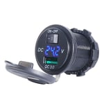 Smart modul - Hurtiglader USB QC 3.0 med voltmeter og bryter