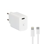 KSIX S1905401 iPhone USB Charger, White