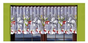 Adago Novelty Ready To Hang Set Cafe Net Curtain Strawberries Window Decoration