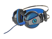 Nedis GHST500BK - Headset - 7.1-kanals - fullstorlek - kabelansluten - USB - svart, blå