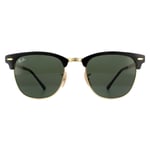 Ray-Ban Sunglasses Clubmaster Metal RB3716 187 Gold Top On Black Green