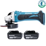 Makita DGA452 18v 115mm LXT Angle Grinder With 2 x 6Ah Batteries