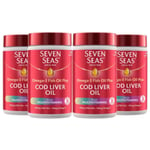 Seven Seas Cod Liver Oil Plus Multivitamins Omega 3 Fish Oil 4 x 90 Capsules