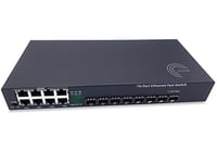 Elfcam® - Gigabit Ethernet Switch avec 8 SFP Ports et 8 Ports Ethernet 10/100/1000Mbps, Plug & Play Non Géré, Métal Robuste (8 Ports SFP)