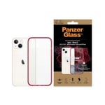 iPhone 13/14/15 PanzerGlass ClearCase Antibakteriell Deksel - Rød / Klar
