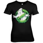 Hybris Ghostbusters Slime Logo Girly Tee (Black,M)