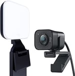 Logitech StreamCam : webcam pour streaming, la solution ultime pour apparaître toujours au top à la caméra - Noir + Logitech Litra Glow Premium Lumière LED Streaming avec TrueSoft, Lumière Ordinateur