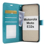 Crazy Horse Wallet Motorola Moto E32s (Turkos)