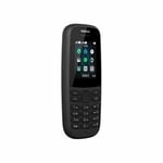Nokia 105 Black 2G DualSIM Basic Button Phone - FM Radio Torch SimFree Mobile