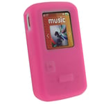 iGadgitz U1284 Silicone Skin Case Cover Compatible with SanDisk Sansa Clip Zip 4GB 8GB MP3 Player (Released Aug 2011) - Pink