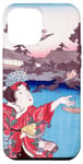 Coque pour iPhone 14 Pro Max Femme Mangeoire Oiseaux Geisha Fille Vintage Japonais Ukiyo-e