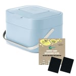 Joseph Joseph Stack 4 Food Waste Caddy –Blue – 4 Litres & Filter Pack