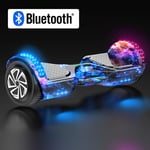 Hoverboard Self Balancing Hoverboard For Kids And Adults,Connect Bluetooth To Play Music,Can Load 130KG, Maximum Speed 15gKM/H, Maximum Mileage About 34KM (Color : Blue)