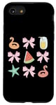 iPhone SE (2020) / 7 / 8 Pink And Orange Flamingo Floatie Bow Summer Beach Vibes Case