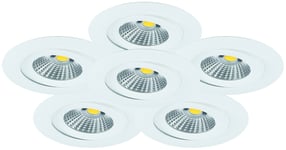 MD-360 LED-downlightset, 6x6W, 2700K, IP44