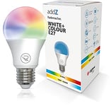 HOMEPILOT RADEMACHER AddZ 8436 Ampoule LED E27 8,5 W Zigbee 3.0 RGBW 16 millions de couleurs, intensité variable par exemple via, 1800-6500 K