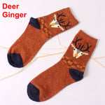 1 Pair Wool Socks Warm Thick Ginger Deer