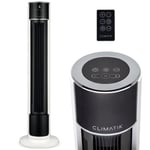Climatik 43-inch Tower Fan | Ultra Quiet | Internal Oscillation with 6 Speed Settings | Includes Remote, 12-hour Timer With Three Modes Regular, Natural Breeze & Night | Perfect For The Home & Office
