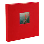 Goldbuch Album Photo avec Découpe, Bella Vista, 25 X 25 Cm, 60 Pages Blanches avec Intercalaires Glassine, Lin, Rouge, 24890