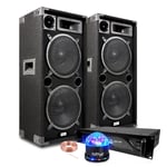 Pack Sonorisation IBIZA SOUND STAR 210 - DISCO BOX, Amplificateur BM SONIC 2000W TOTAL - Bass-Reflex 2 Boomers 25cm - 3 voies
