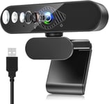 Webcam Pour Pc Avec Micro, 1080P Full Hd Caméra Web Avec Microphone Antibruit, 360° Rotation Usb Caméra Pc Pour Chat Vidéo Et Enregistrement, Compatible Avec Windows, Mac Et Androi[PCOM4280902]
