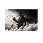 Samouraï Ghost of Tsushima Canvas Art Poster and Wall Art Picture Print Modern Family bedroom Decor Posters 12x18inch(30x45cm)