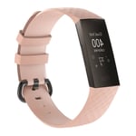 Fitbit Charge 3 / Charge 4 - Silikone armbånd Geo Design - Small - Pink