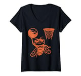 Womens Cicada Play Basketball Funny Illustration Bug Comeback 2024 V-Neck T-Shirt