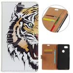 KM-WEN® Case for Google Pixel 3 (5.4 Inch) Book Style Tiger Pattern Magnetic Closure PU Leather Wallet Case Flip Cover Case Bag with Stand Protective Cover Color-3
