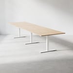 Konferensbord Modul, Storlek 360 cm, Färg Ek, Ben Vit
