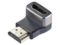 Speaka Professional Sp-11306836 Hdmi Adapter [1X Hdmi-Stik - 1X Hdmi-Tilslutning] Sort, Sølv Uhd 8K @ 60 Hz, Uhd 4K @ 120 Hz Vinklet 90° Forneden