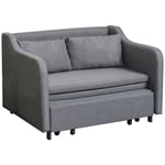 2 Seater Pull Out Sofa Bed Convertible Sleeper Couch with Pillows