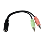 Capida Dual 3.5mm (hane) till 3,5 mm (hona) adapterkabel - PC headset adapter grön / rosa