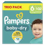 Couches Bébé Baby Dry 13 - 18 Kg Taille 6 Pampers - Le Pack De 102 Couches
