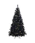 Juletre 210 cm, Ottawa, Formbart, med LED (x260), Sort kaldhvite lys