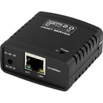 Printserver. 1xUSB 2.0 port. 10/100Mbps. svart