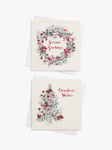 John Lewis Christmas Cottage Wreath & Tree Large Charity Christmas Cards, Box of 8