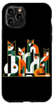 Coque pour iPhone 11 Pro Geometric Cat Family Art