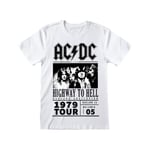 "Heroes Inc - AC/DC - T-shirt Highway To Hell 1979 Turné Vit - (L)"