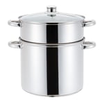 Couscoussier Baumatic En Inox - 9L - Triple Fond - Induction - Couvercle Verre - Pour Couscous Parfait