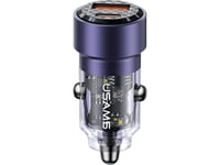 Usams Usams Laddare C39 Usb+Usb-C 60W Snabbladdning Lila/Lila Cc208cc02 (Us-Cc208)
