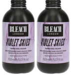 2 x 150ml Bleach London Semi Permanent Super Cool Hair Colour - Violet Skies