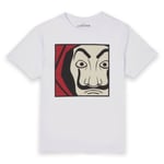 Money Heist Dali Mask Close Up Unisex T-Shirt - White - XXL - White