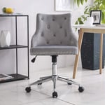 Hironpal Grey Crushed Velvet Fabric Home Office Chair Swivel High Adjustable Computer Desk Chairs Graceful Reception Chairs (Grey)