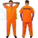 Vuxen Inmate Kostym Orange Fång Jumpsuit Fängelsefågel Outfit För Halloween Orange Fång Kostym Män Fängelse Jumpsuit Kostym