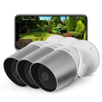 Time2 Outdoor Wireless CCTV Camera (Pack of 3) 1080p, Night Vision, Weatherproof, Human & Motion Detection, Activity Zones, Sound Alerts, Two Way Talk, Recording & Playback, Alexa & Google Support