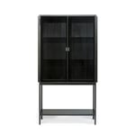 Ethnicraft - Anders Storage Cupboard Black 160 cm - Black - Svart - Skåp och vitrinskåp - Glas/Metall
