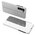 SKALO Samsung S24 Clear View Plånboksfodral - Silver Silver