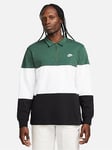 Nike Club Colour Block Long Sleeve Top - Green, Green, Size M, Men
